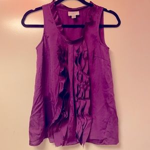 Ann Taylor Loft ruffled sleeveless dress top XS/p